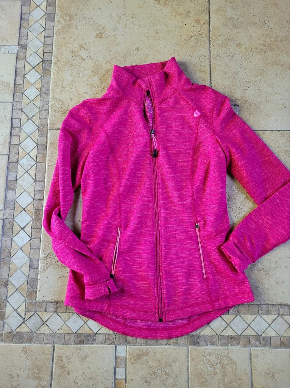 Tangerine Hot Pink Full-Zip Athletic Jacket